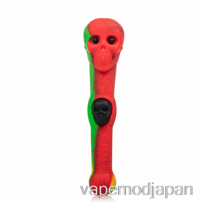 VAPE JAPAN ストラタス スカル ディッパー シリコン ダブ ストロー ラスタ (グリーン/レッド/イエロー)